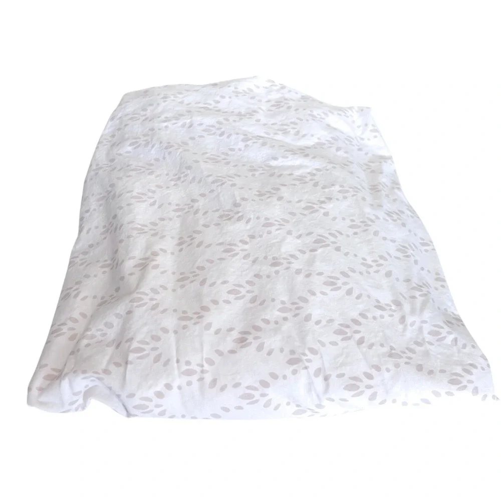 Restoration Hardware Baby & Child Leaf Fitted Crib Sheet White Cotton Nursery